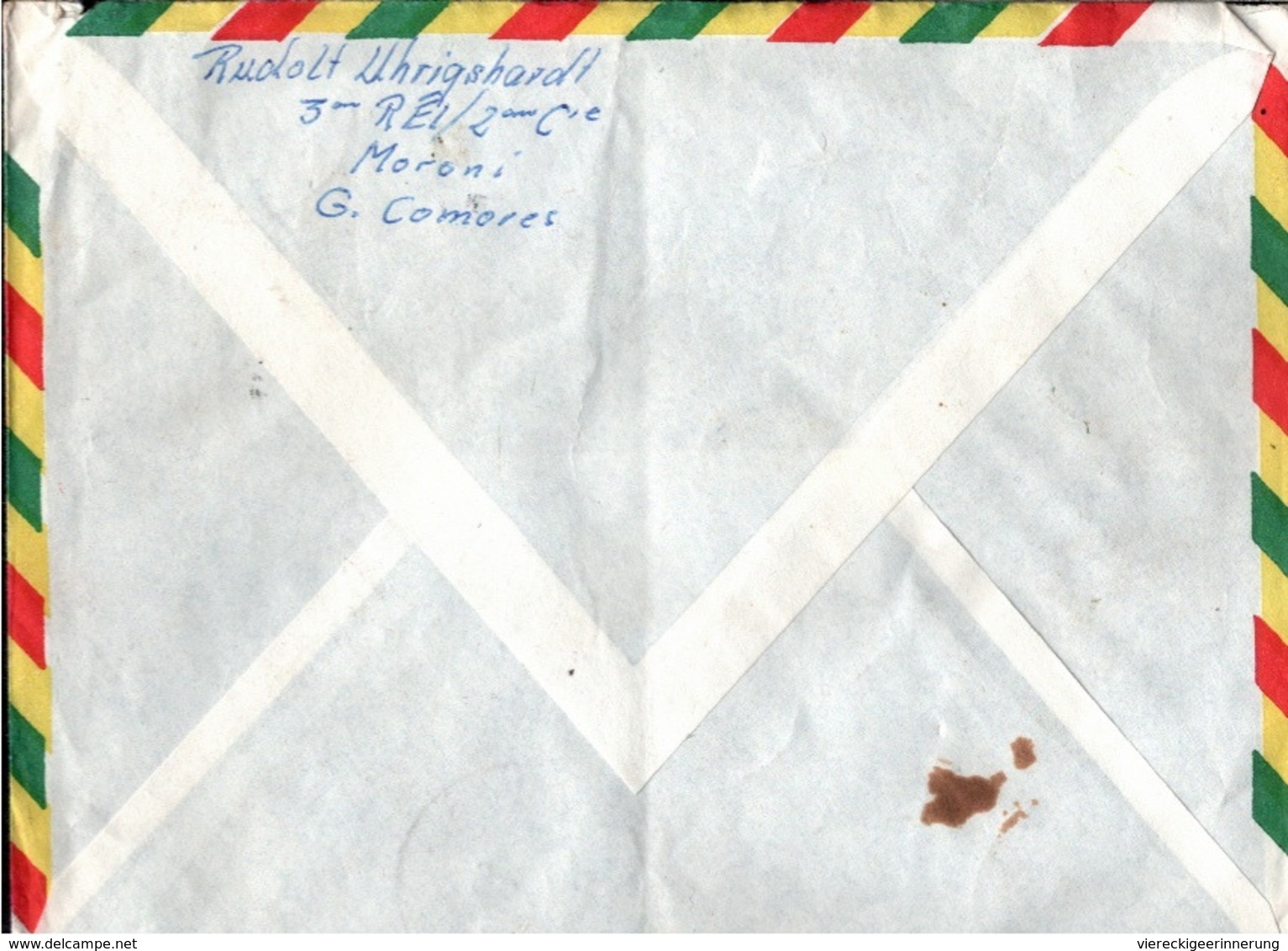 ! 1966 Lettre Moroni, Comores, Tortue, Schildkröte, Mehrfachfrankatur, Komoren - Briefe U. Dokumente