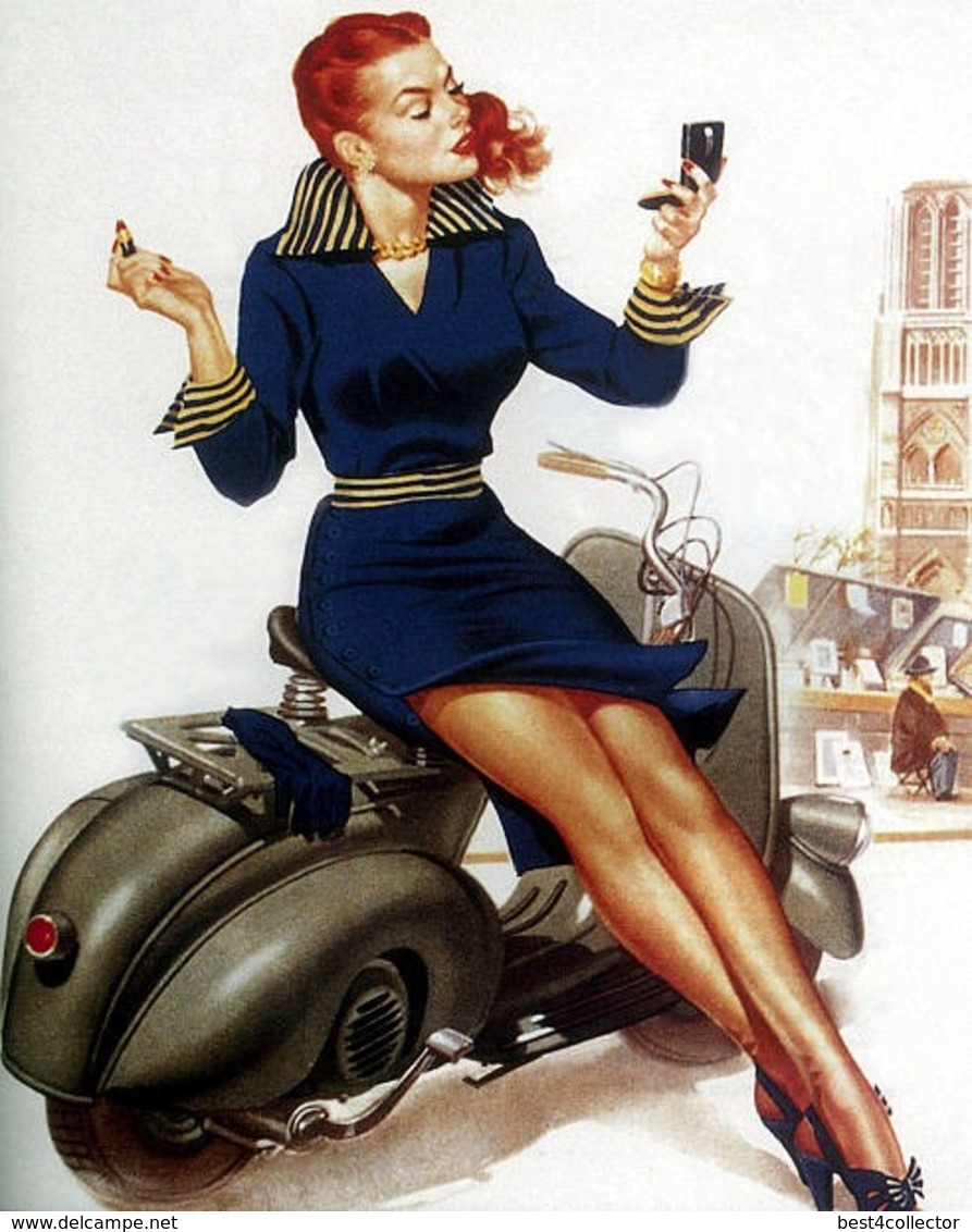 @@@ MAGNET - Vespa, Pin Up Girl - Advertising