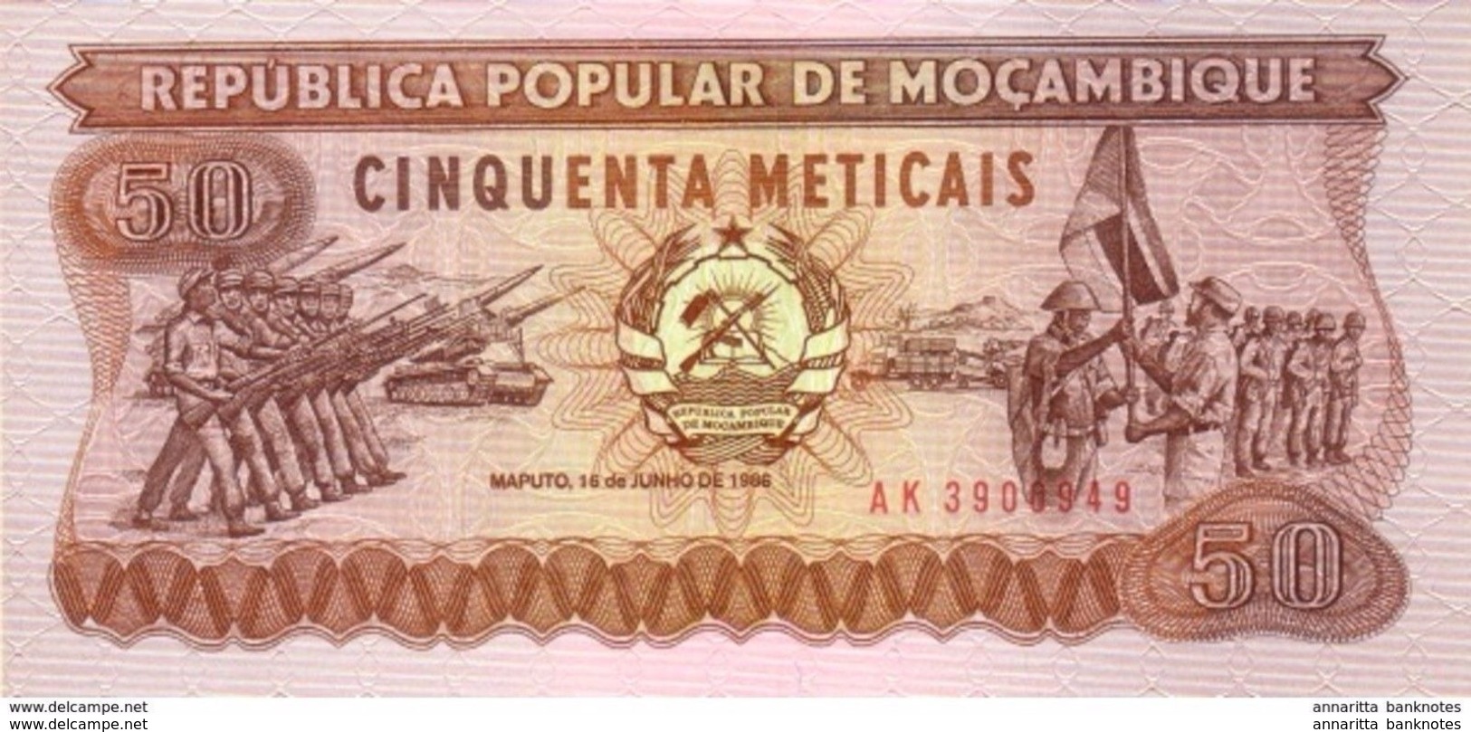 MOZAMBIQUE 50 METICAIS 1986 P-129b UNC [MZ214b] - Mozambique