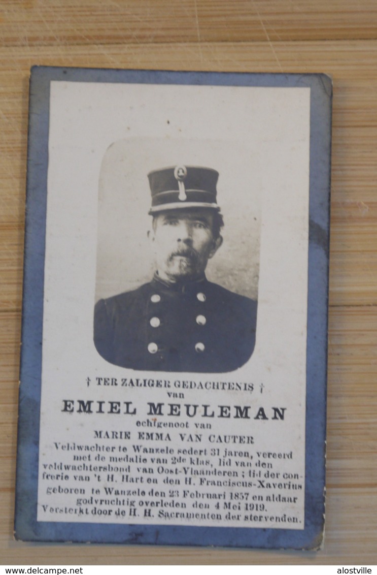 Wanzele Lede Doodsprentje Foto Veldwachter Politie Meuleman + 1919 - Religion & Esotérisme