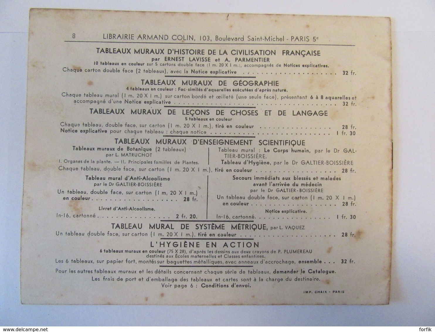 Dépliant Publicitaire Pour La Vente De Cartes Géographiques Murales Vidal-Lablache - Octobre 1935 - Publicités