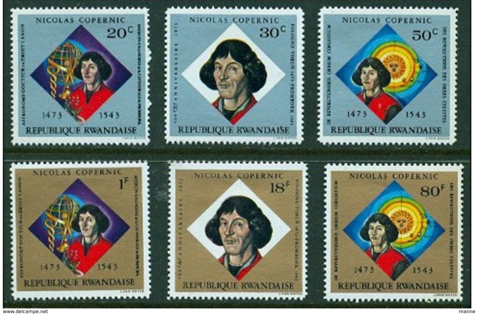 -Rwanda-1973-"Copernicus" MH (*) - Unused Stamps