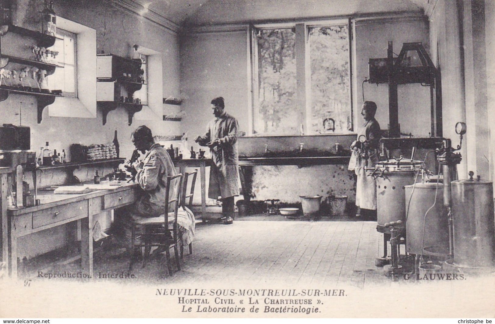 Neuville Sur Montreuil, La Chartreuse Hôpital Civil, Le Laboratoire De Bactériologie (pk62314) - Montreuil