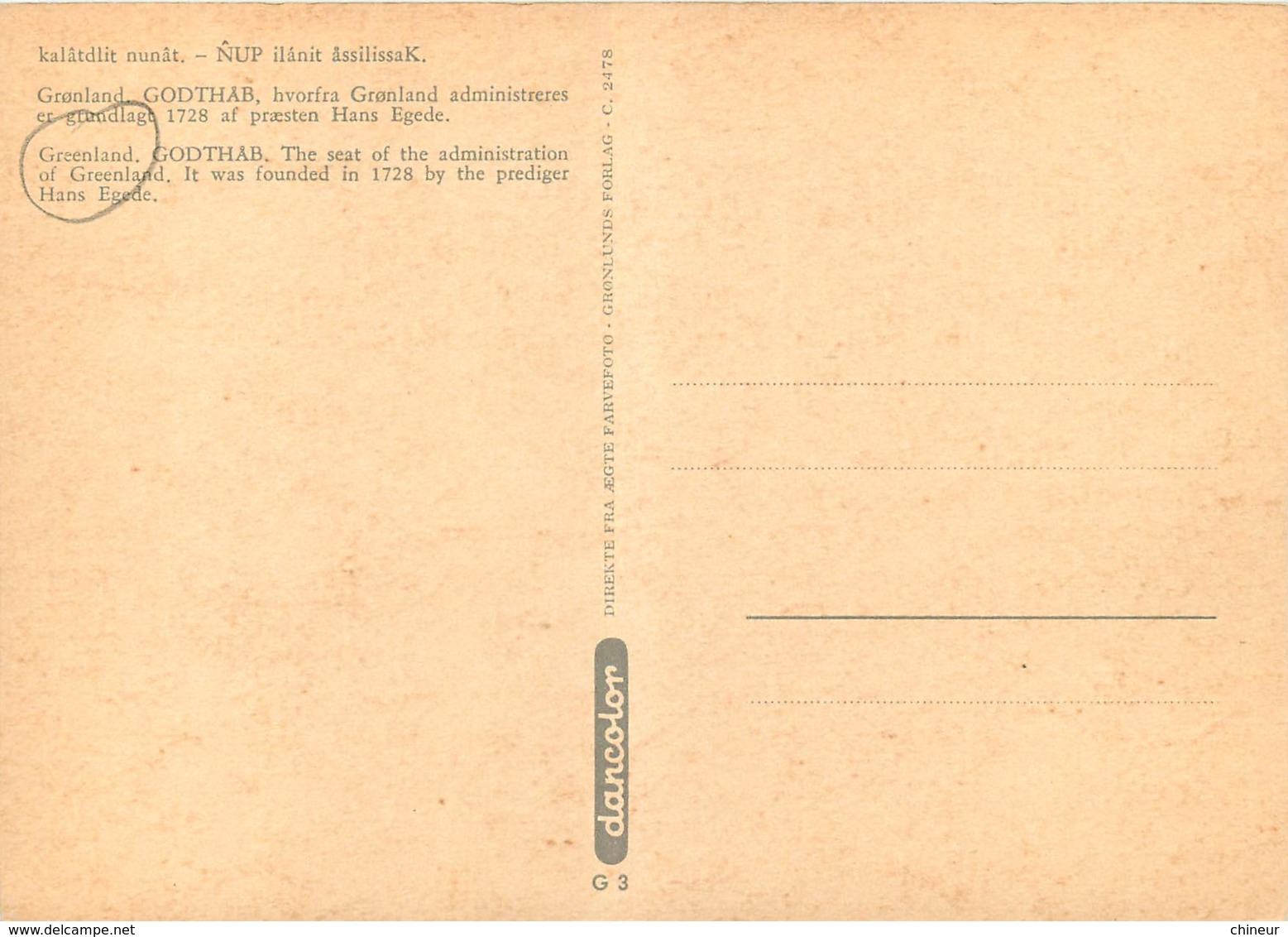 GROENLAND GODTHAB - Groenland