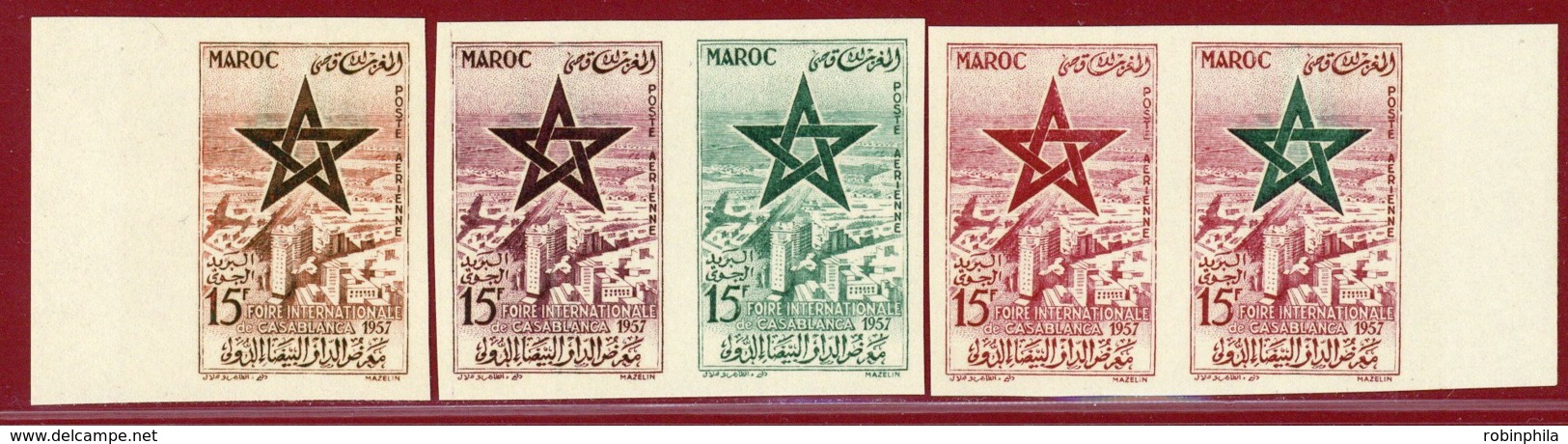 Morocco 1957 #C1, Color Proof X5, Sultan's Star Over Casablanca - Marruecos (1956-...)