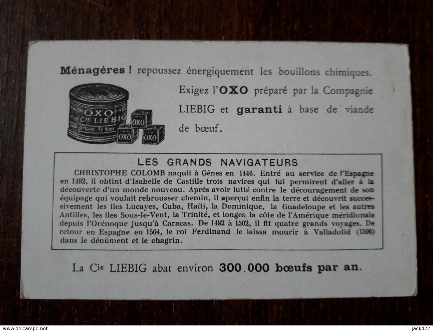 L25/26 RARE. CHROMO LIEBIG . LES GRANDS NAVIGATEURS . CHRISTOPHE COLOMB - Liebig