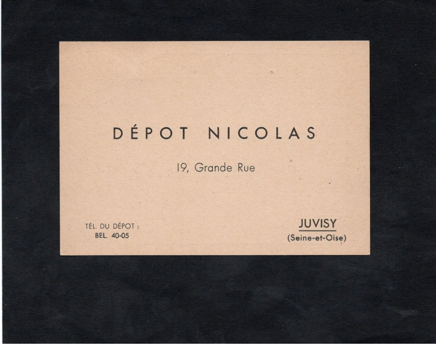 Vin NICOLAS - Carte De Commande - DEPOT NICOLAS (JUVISY) - Carte Vierge Non Utilisée - Pubblicitari