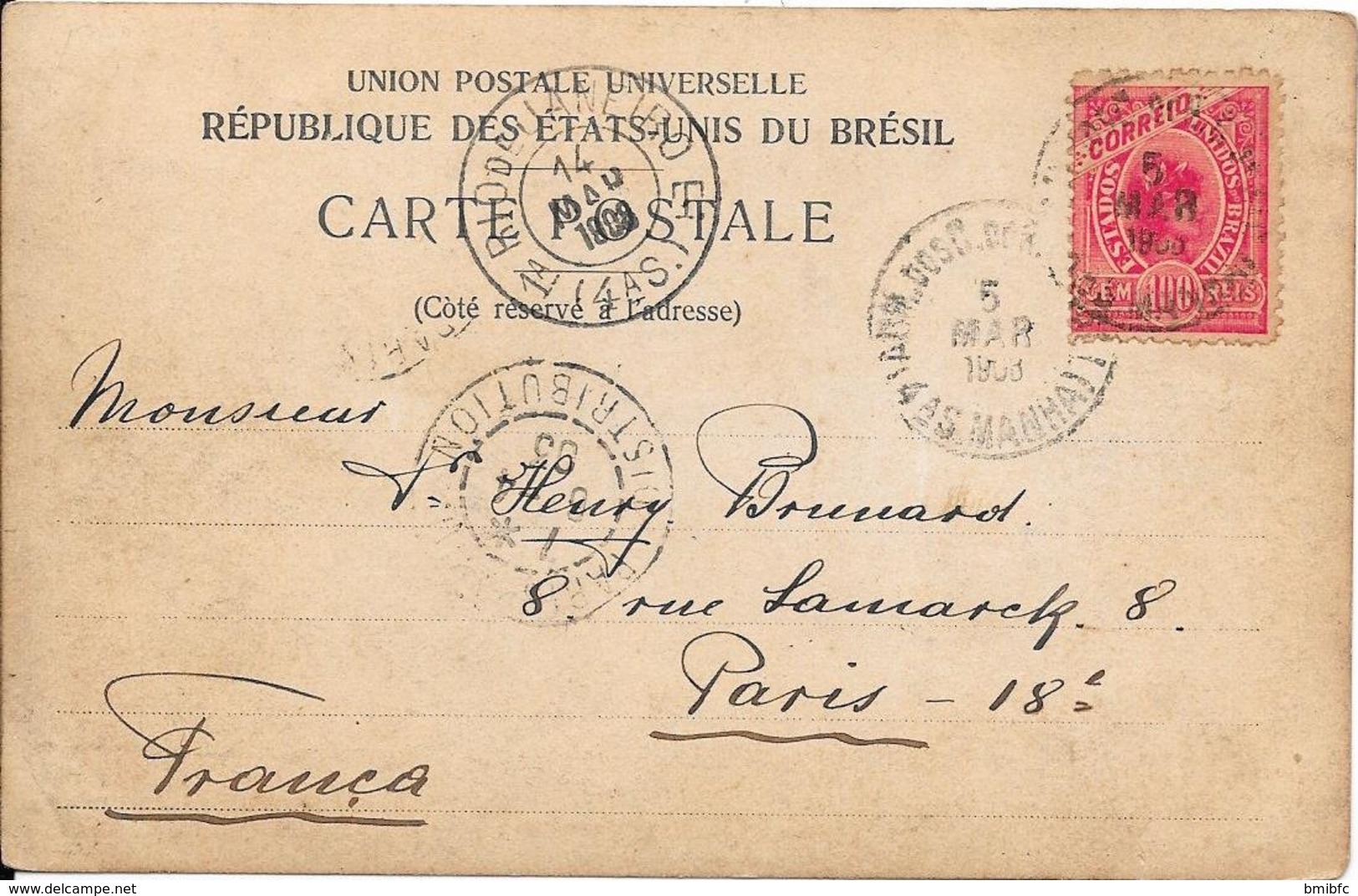 République Des Etats-Unis Du Brésil  (écrite 1903) - Altri & Non Classificati