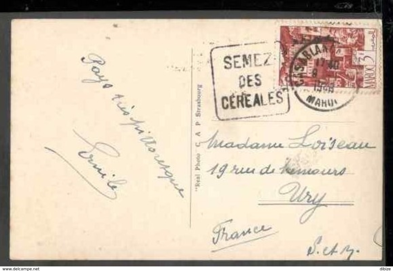 Carte Postale. Maroc. Casablanca.  Nouvelle Ville Indigène. Quartier Réservé. Voyagé. Daguin +Flamme Superbe. Timbre. - Casablanca