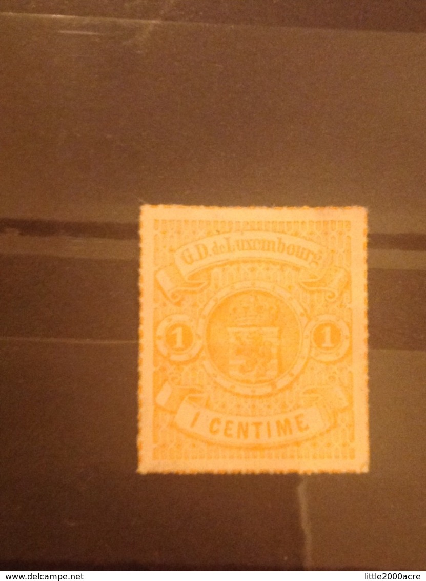 Luxembourg 1867 1c Orange Mint No Gum SG 21 Yv 16b - 1859-1880 Stemmi