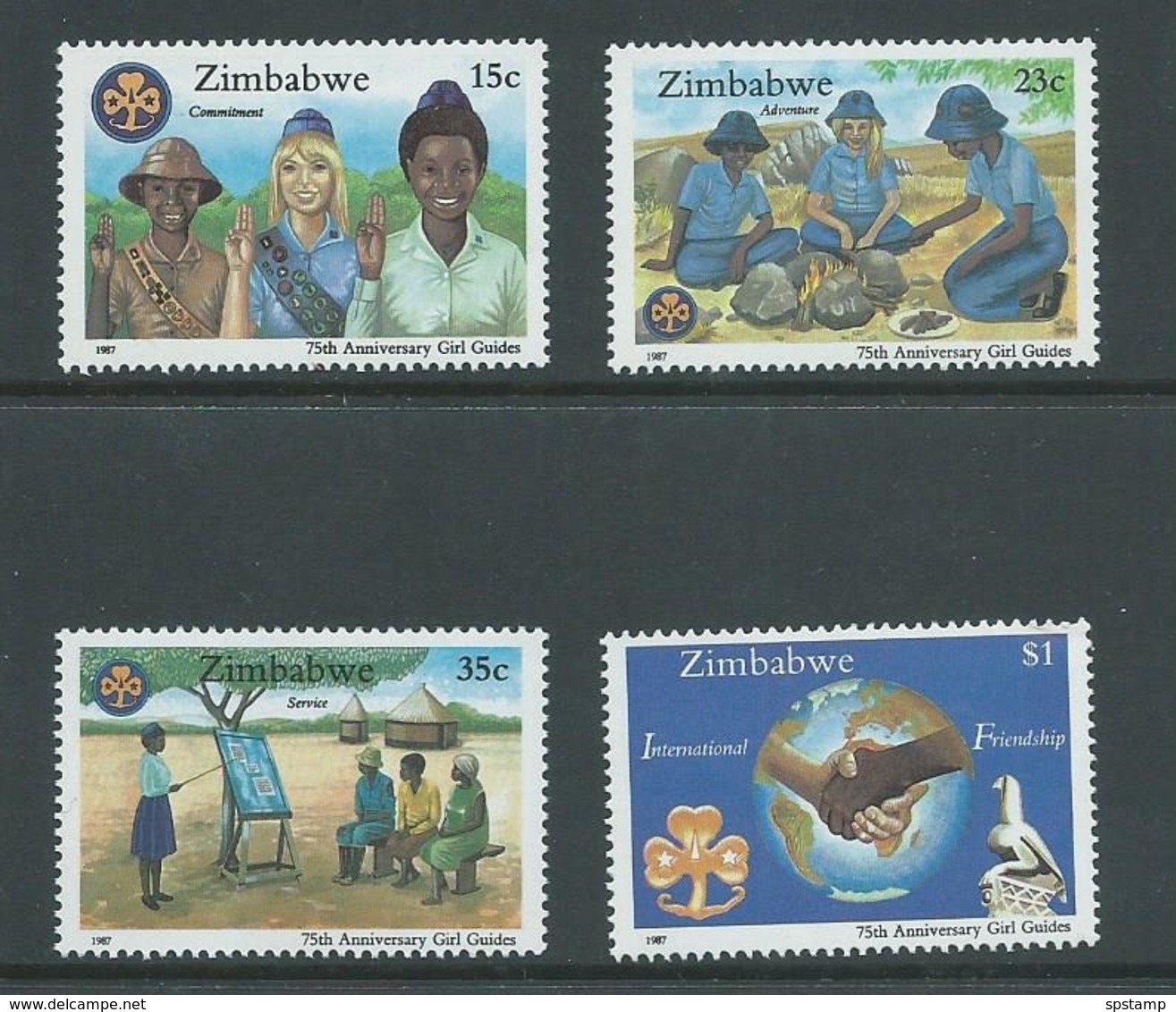Zimbabwe 1987 Girl Guide Anniversary Set Of 4 MNH - Zimbabwe (1980-...)