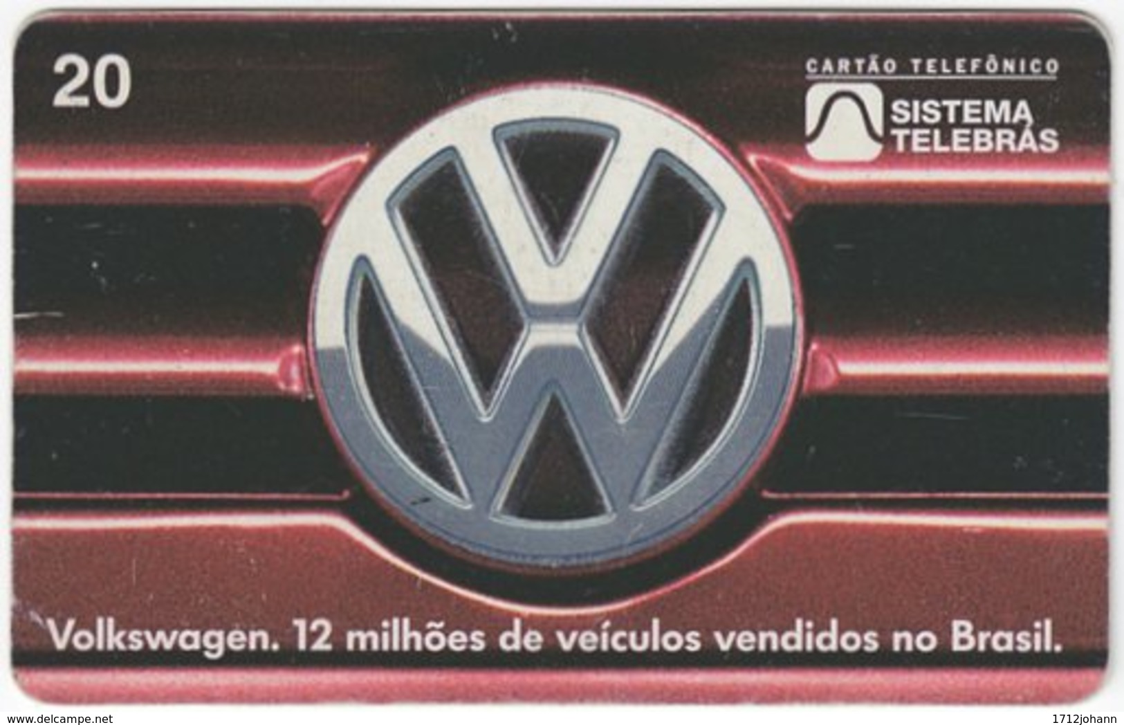 BRASIL J-771 Magnetic Telebras - Traffic, Car, Volkswagen - Used - Brésil