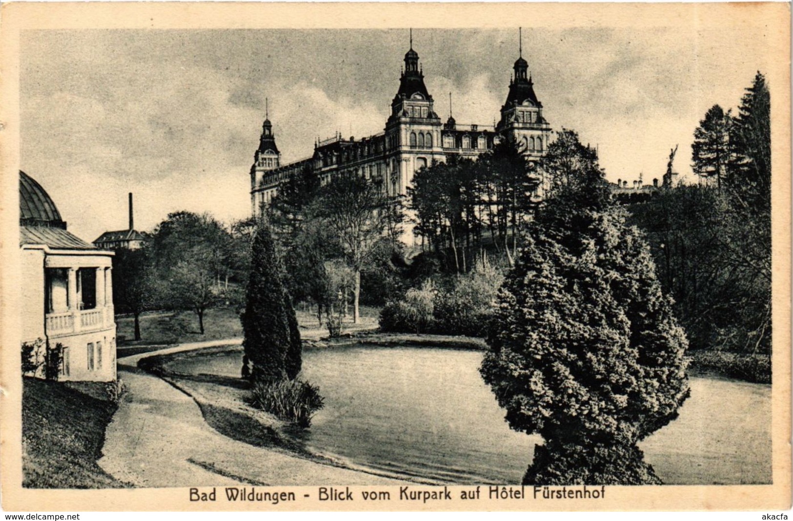 CPA AK Bad Wildungen Blick Vom Kurpark Auf Hotel Furstenhof GERMANY (899586) - Bad Wildungen