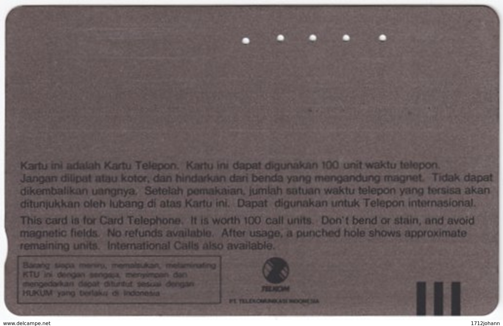 INDONESIA A-347 Magnetic Telekom - Animal, Bird - 100 Units - Used - Indonesien