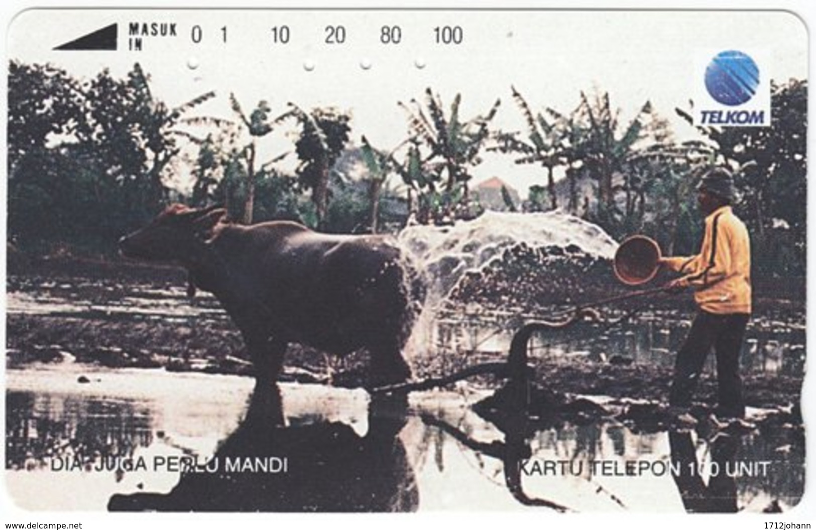 INDONESIA A-371 Magnetic Telekom - Animal, Water Buffalo - Used - Indonesien