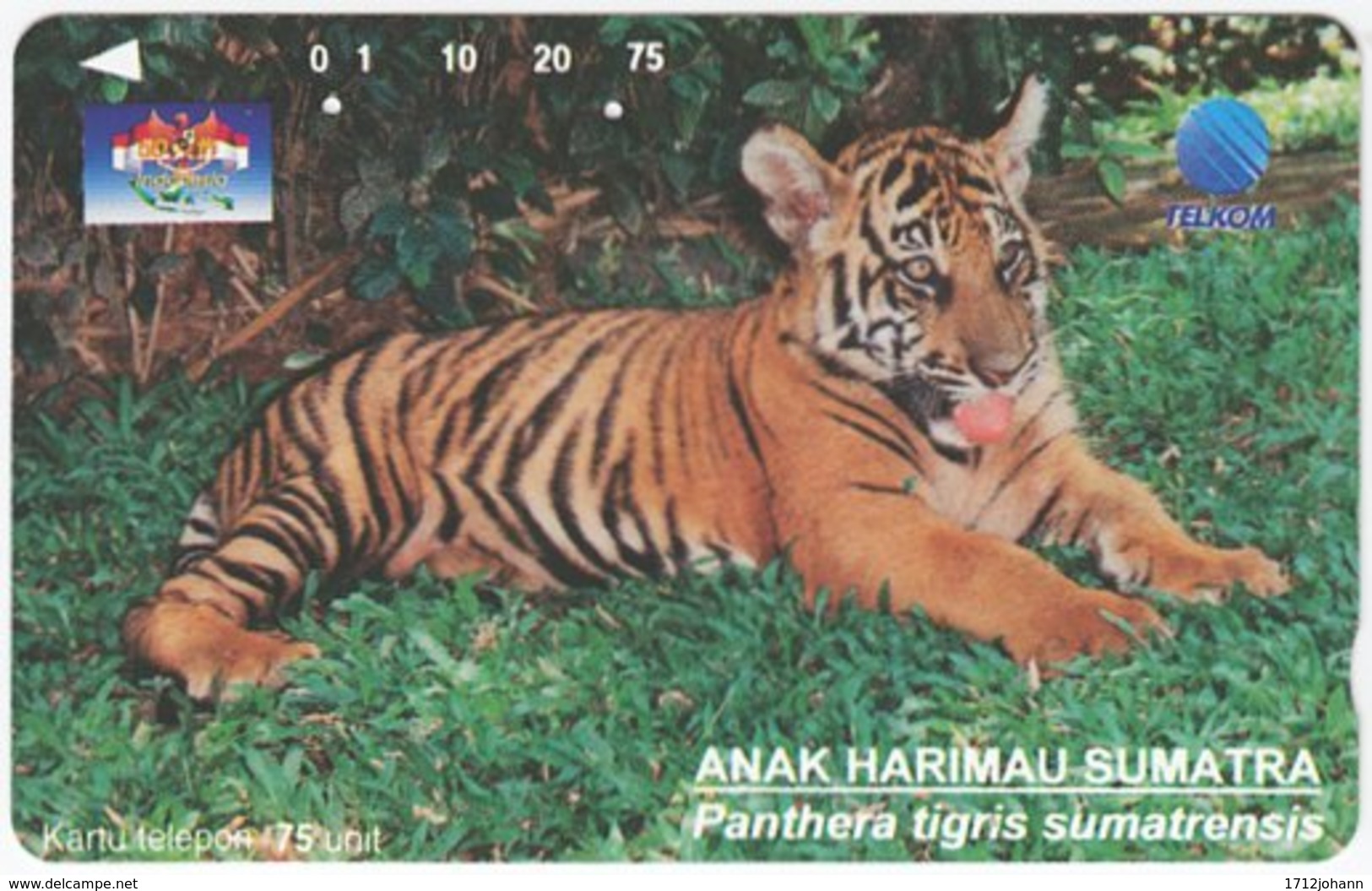 INDONESIA A-387 Magnetic Telekom - Animal, Cat, Tiger - Used - Indonesien