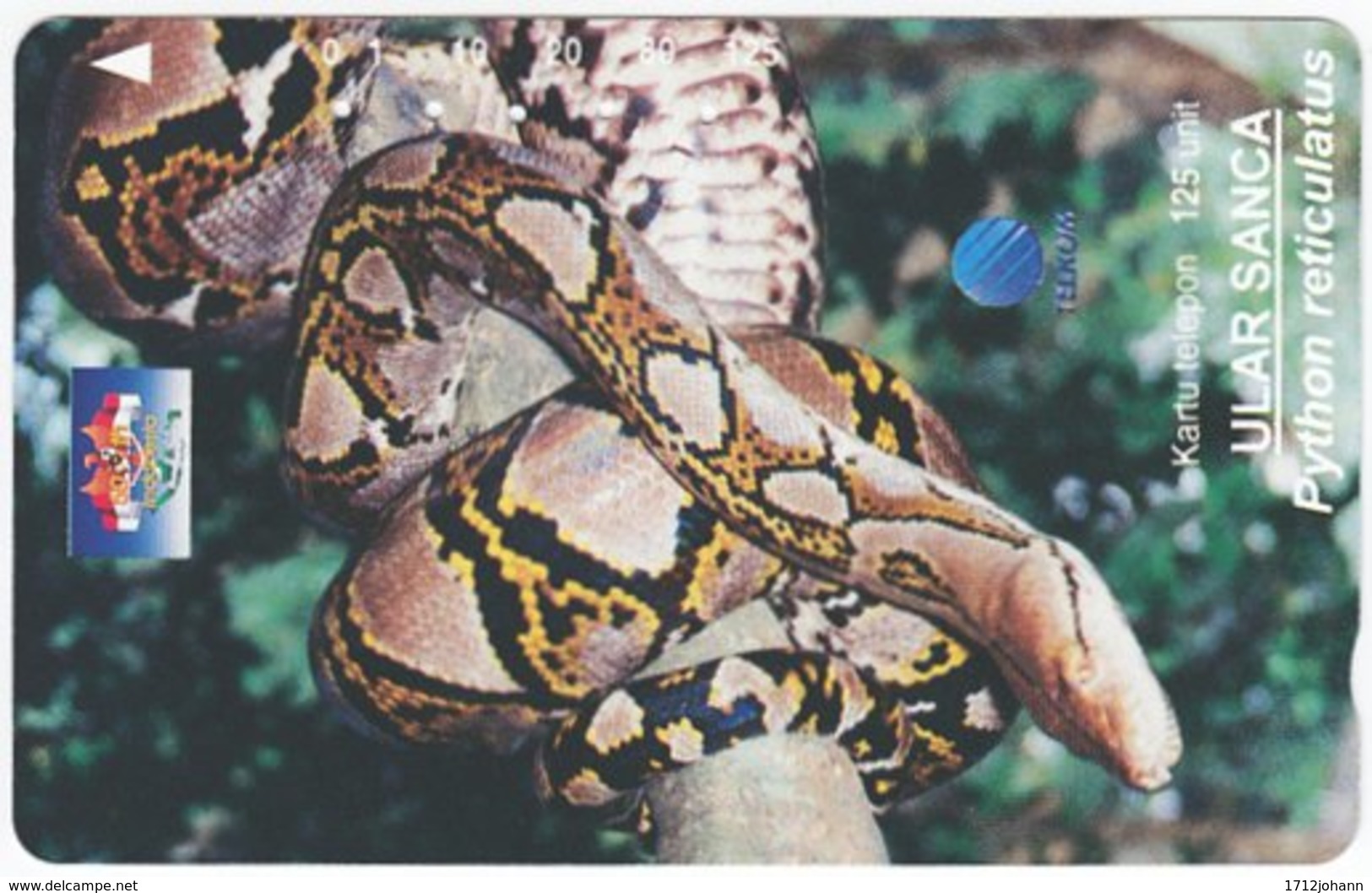 INDONESIA A-392 Magnetic Telekom - Animal, Snake - Used - Indonesien