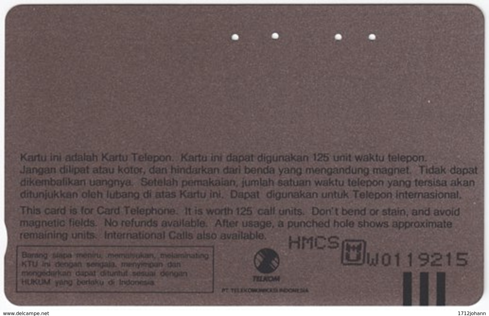 INDONESIA A-393 Magnetic Telekom - Animal, Kangaroo - Used - Indonesien