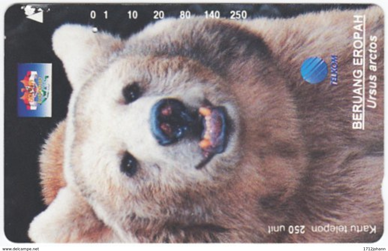 INDONESIA A-398 Magnetic Telekom - Animal, Bear - Used - Indonesien