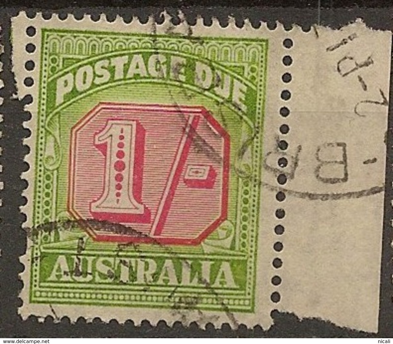 AUSTRALIA 1946 1/- Postage Due SG D128 U #BE344 - Portomarken