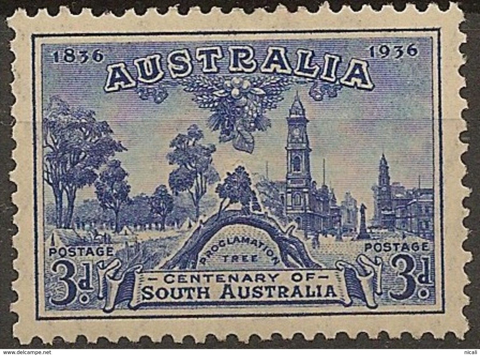 AUSTRALIA 1936 3d South Australia SG 162 HM #BE153 - Mint Stamps