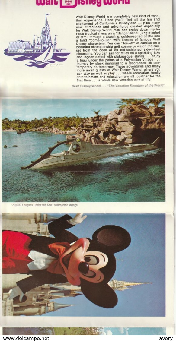 Souvenir Folder Of Walt Disney World  26 Colorful Photos Of The Vacation Kingdom - Disneyworld