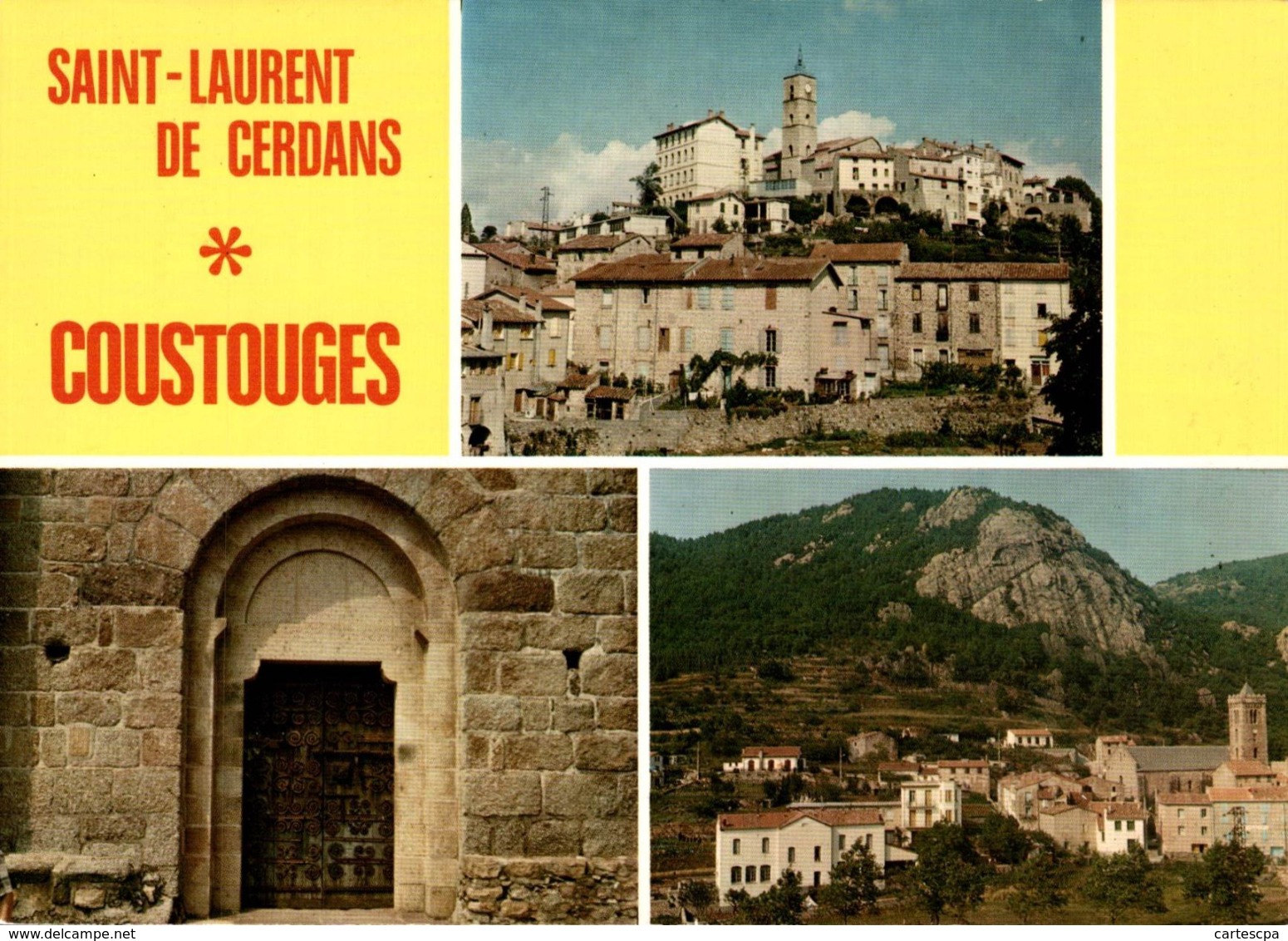 Saint Laurent De Cerdans Coustouge Vue Panoramique Porte De L'eglise Vue Generale  CPM Ou CPSM - Sonstige & Ohne Zuordnung