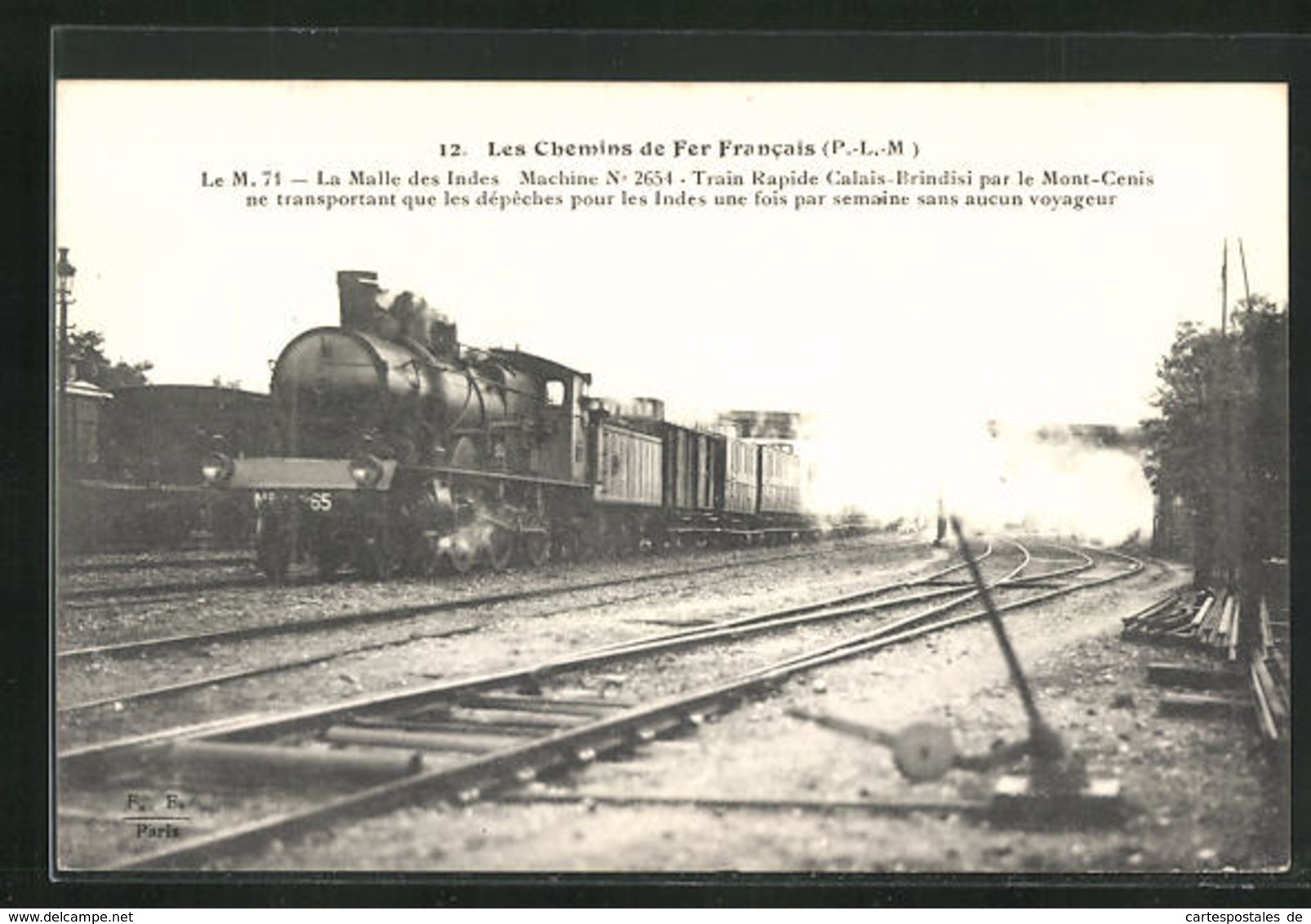 CPA Französische Chemin De Fer No. 2654 Zwischen Calais Et Brindisi, P.L.M. - Treni