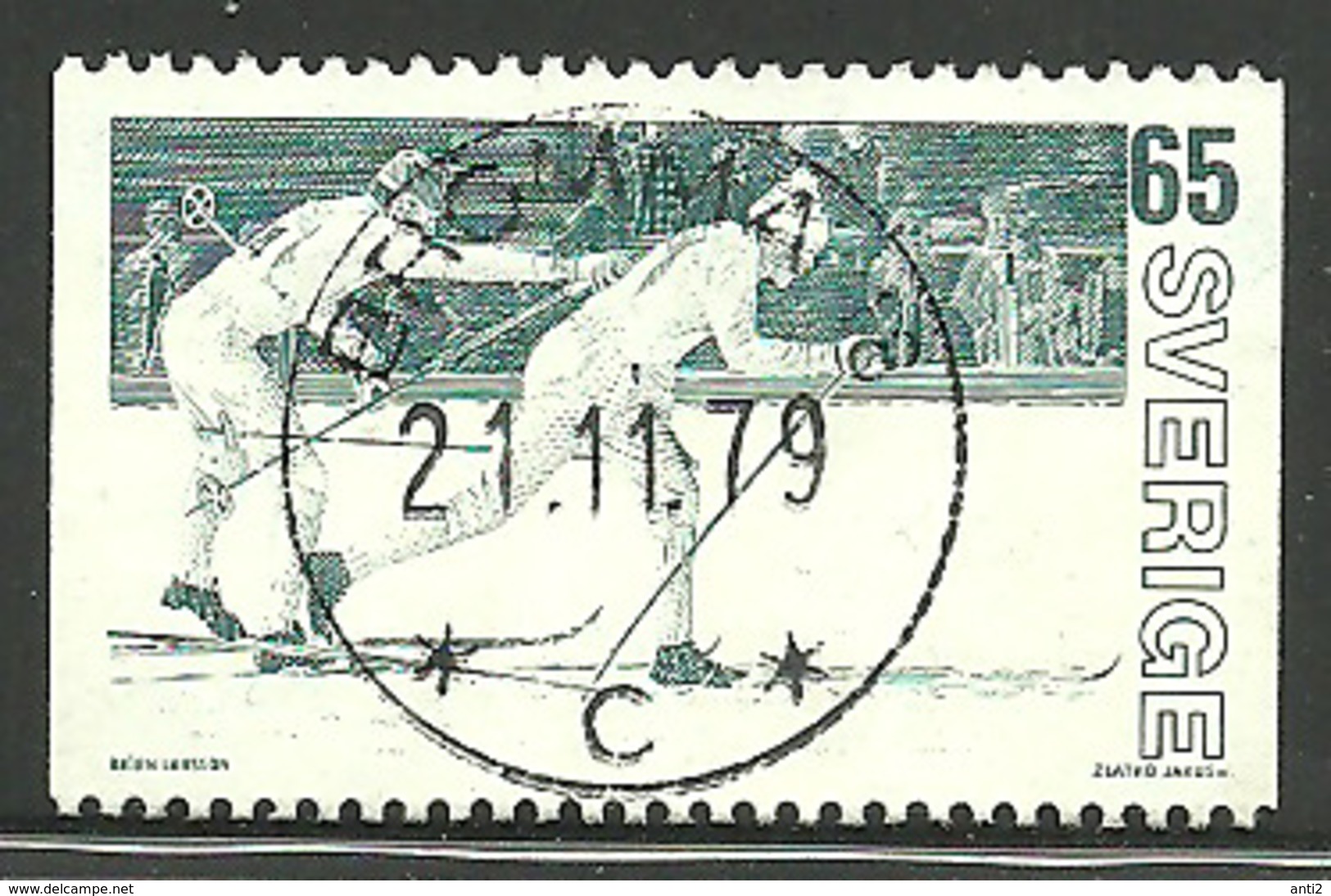 Sweden 1974 Skiing, Cross Country, Mi 838 Cancelled(o) Bromma 21.11.79   Very Nice - Gebruikt