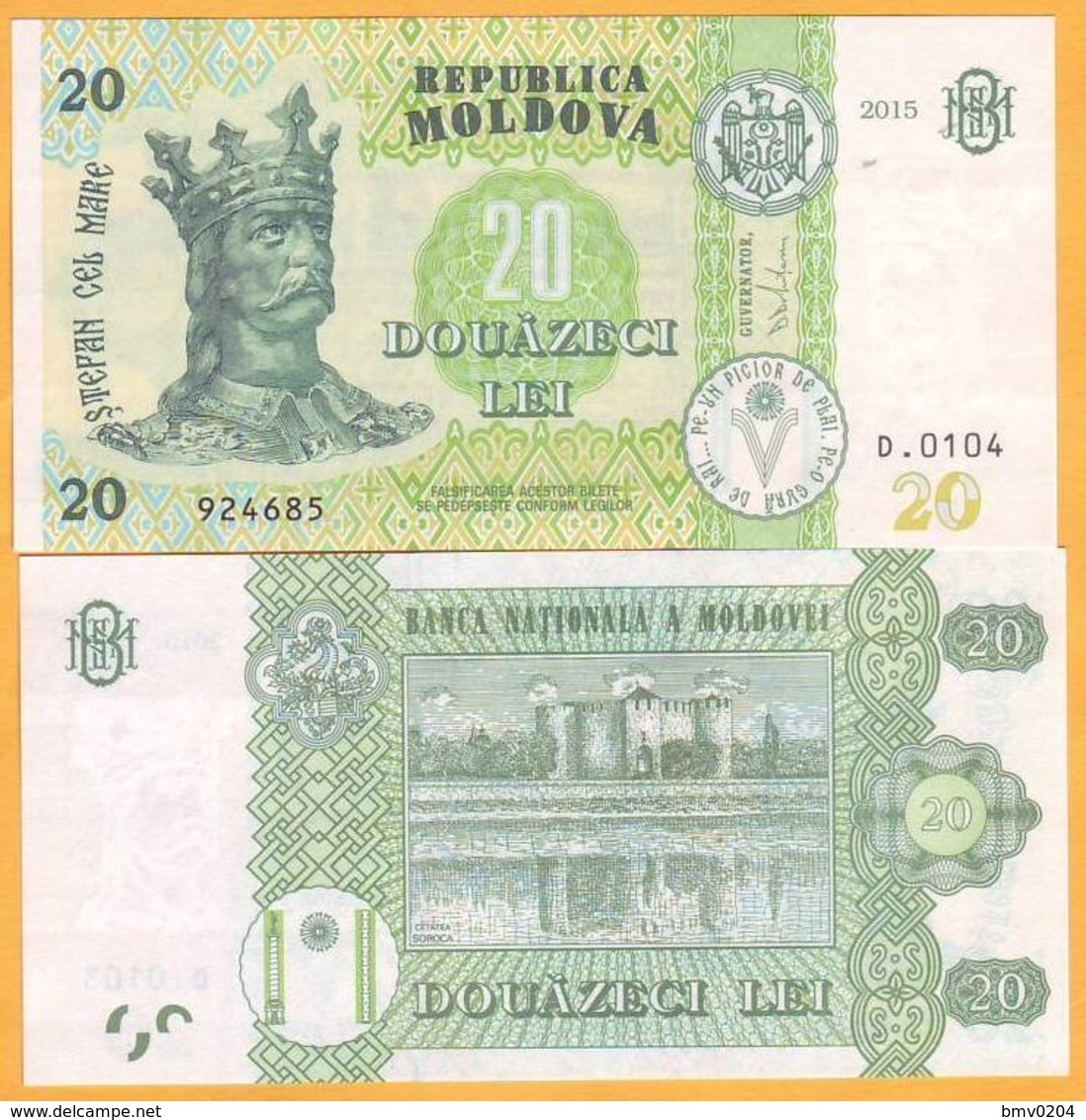 2017 2015  Moldova  Moldavie  Moldau UNC  20 LEI   924685 - Moldova