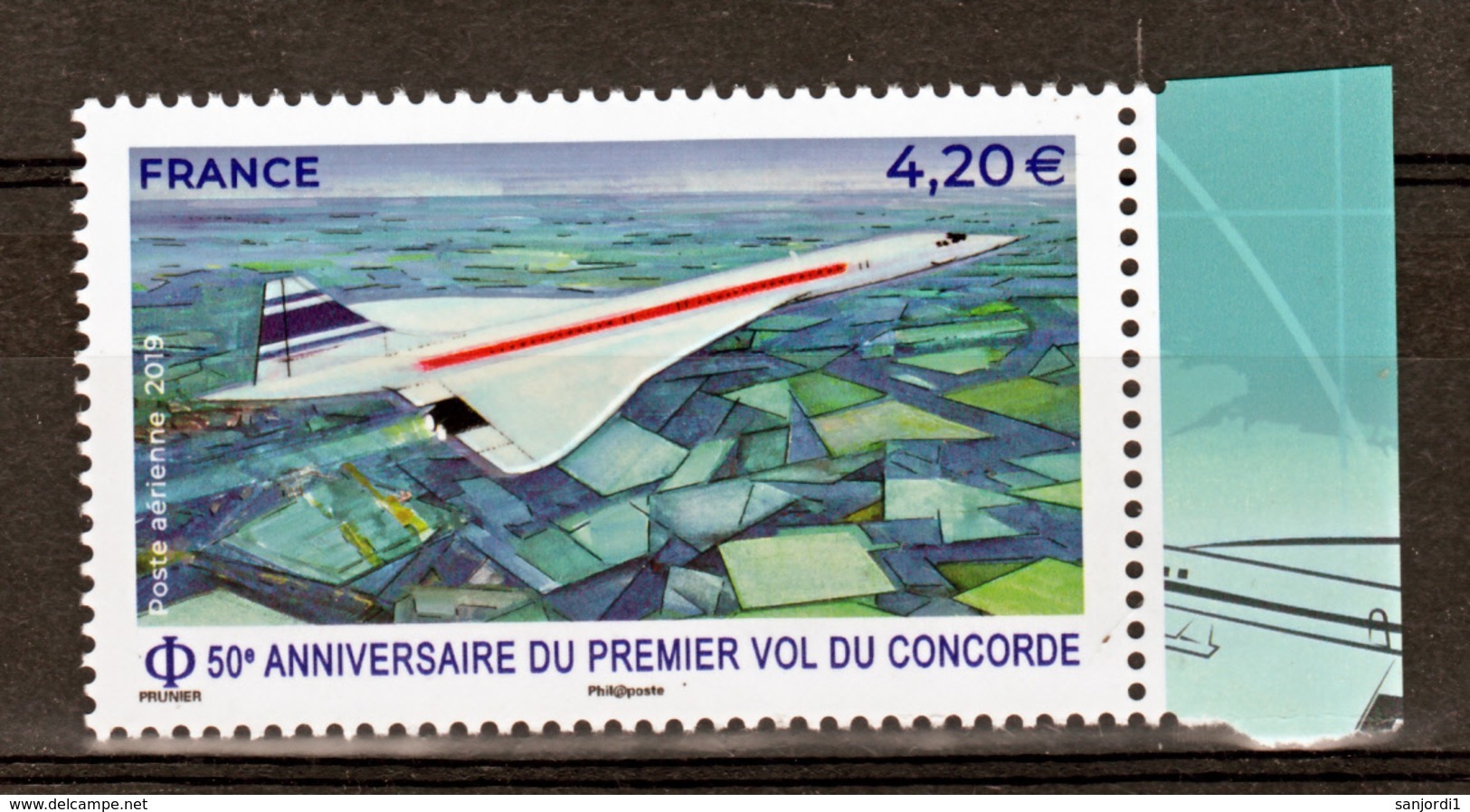 France PA 83a 2019 Concorde Avec Bord De Feuille  (feuille De 10) Neuf ** TB MNH Sin Charnela Faciale 4.2 - 1960-.... Neufs