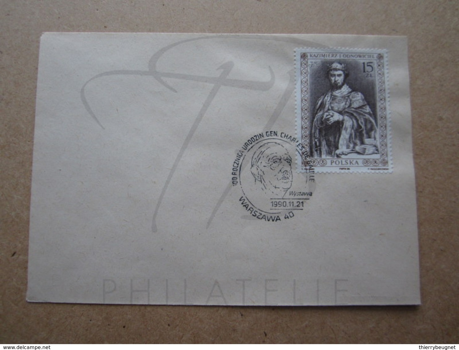 VEND LETTRE DE POLOGNE AVEC CACHET " DE GAULLE " , 1990 !!! (c) - De Gaulle (General)