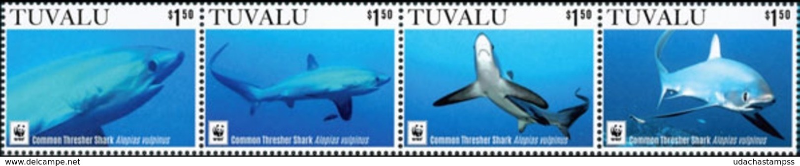 Tuvalu 2016  Wwf Sharks 4v MNH - Nuovi