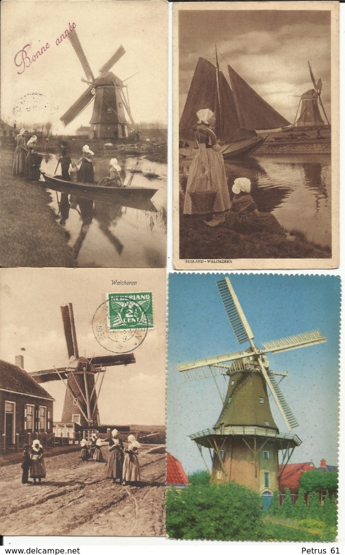 Mooi Mot Met 20 Windmolens (moulins à Vent, Windmill) Allen Uit NEDERLAND - Moulins à Vent