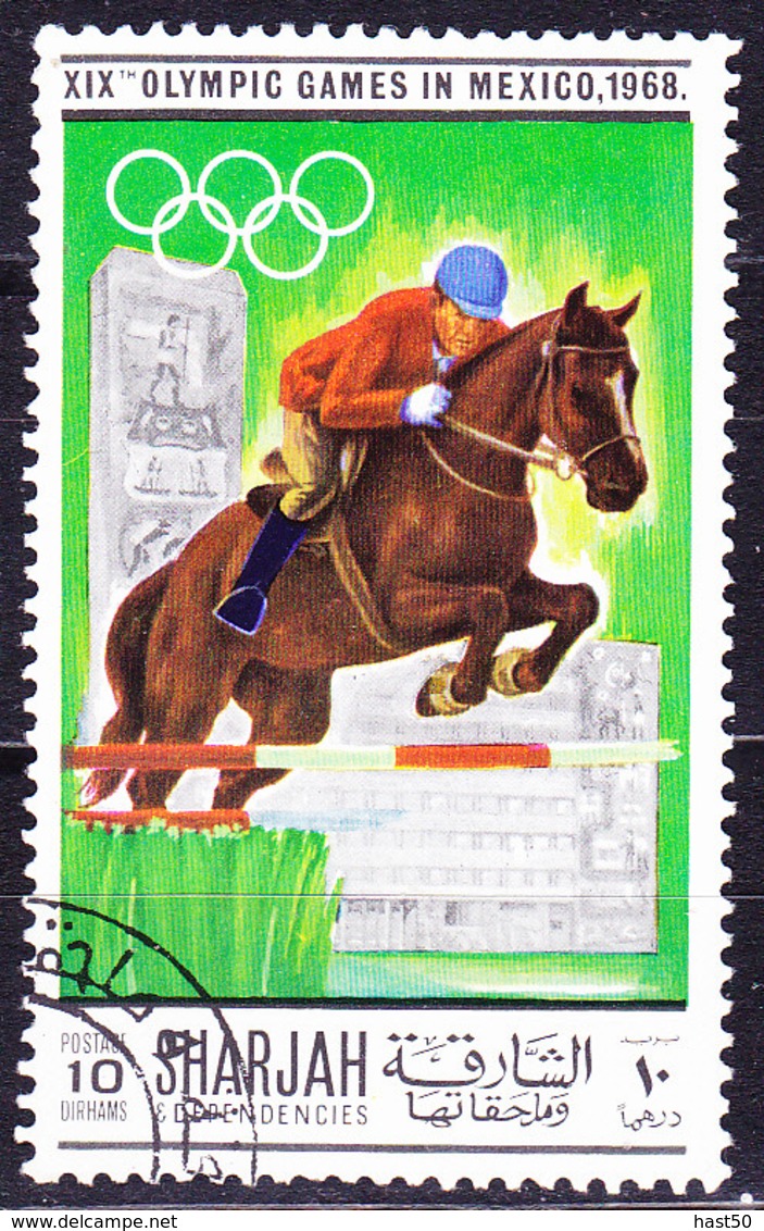 Sharjah - Olympiade Mexiko Springreiten (MiNr. Aus 489) 1968 - Gest Used Obl - Sharjah