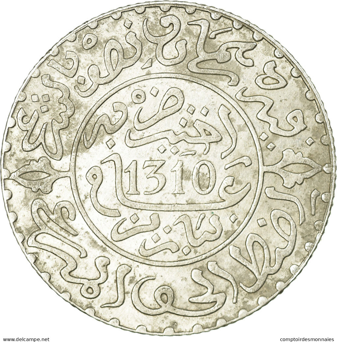 Monnaie, Maroc, Moulay Al-Hasan I, 2-1/2 Dirhams, 1892, Paris, TTB+, Argent - Morocco