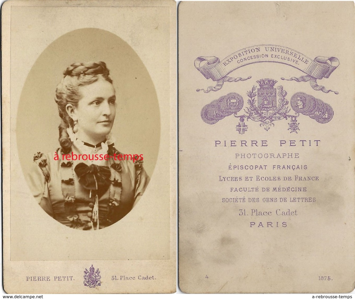 CDV Beau Portrait De Femme Par Pierre Petit à Paris - Old (before 1900)