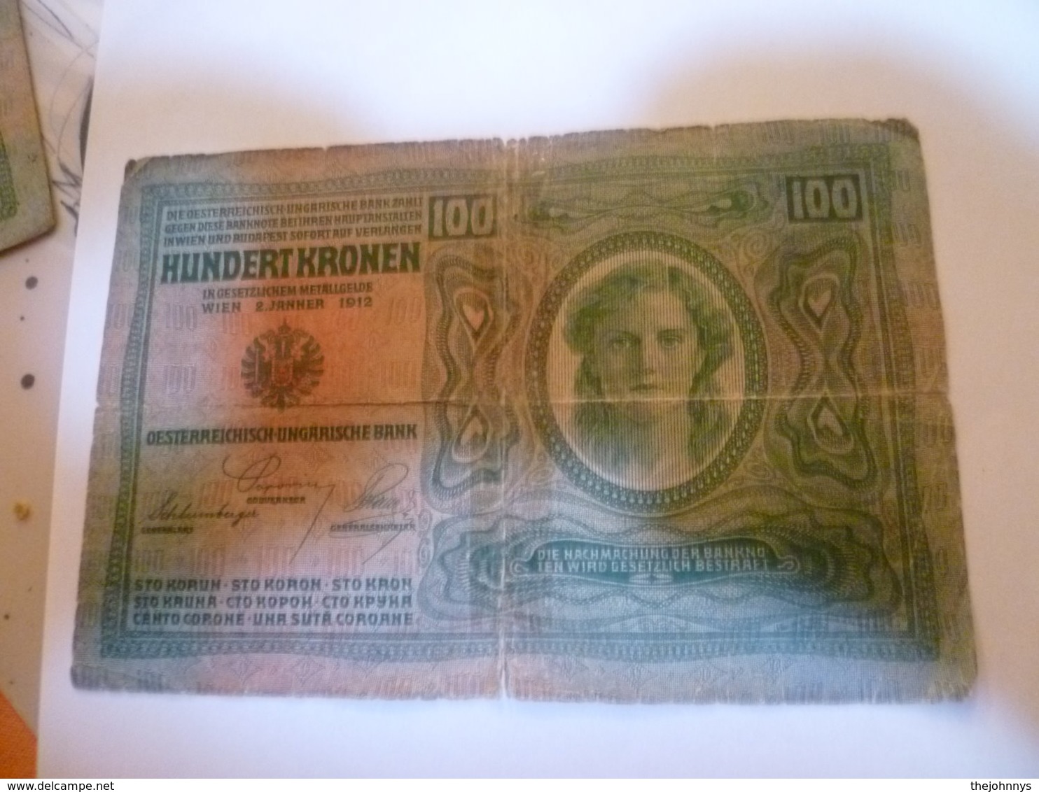 Billet Autriche : 100 Kronen 1912 - Austria
