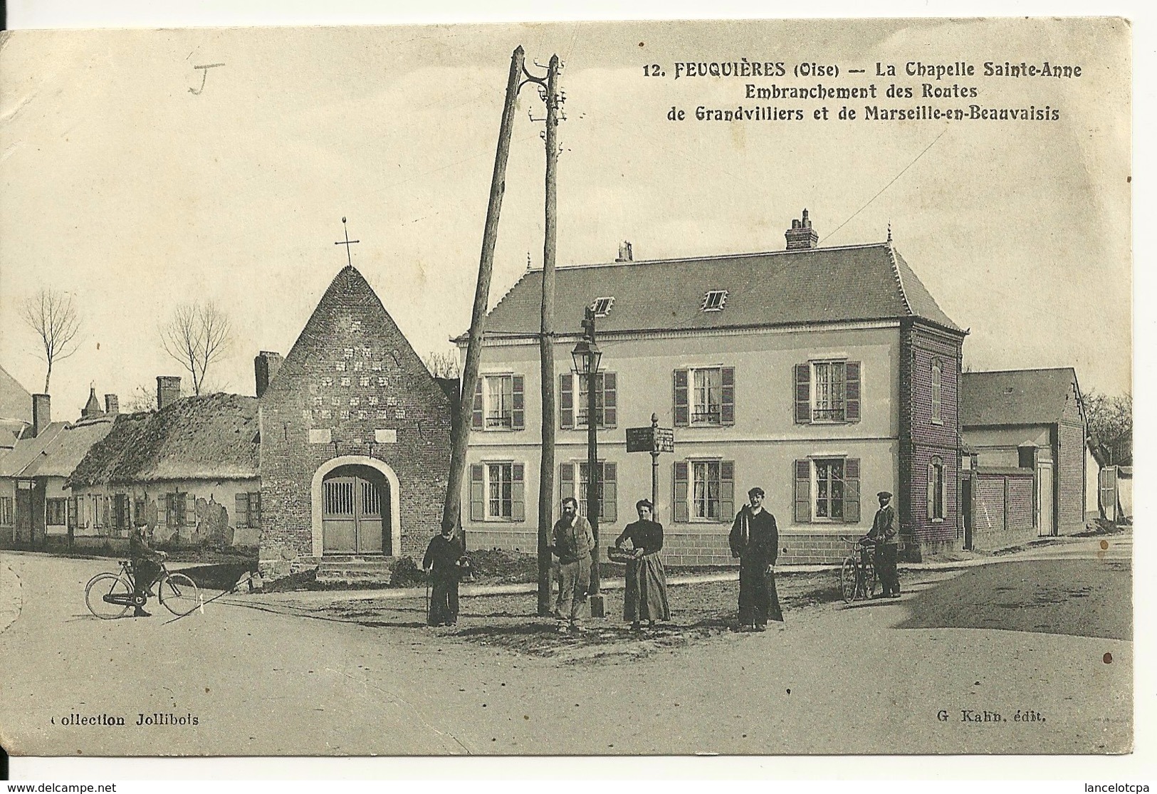 60 - FEUQUIERES / LA CHAPELLE SAINTE ANNE - EMBRANCHEMENT DES ROUTES DE GRANDVILLIERS ET MARSEILLE EN BEAUVAISIS - Autres & Non Classés