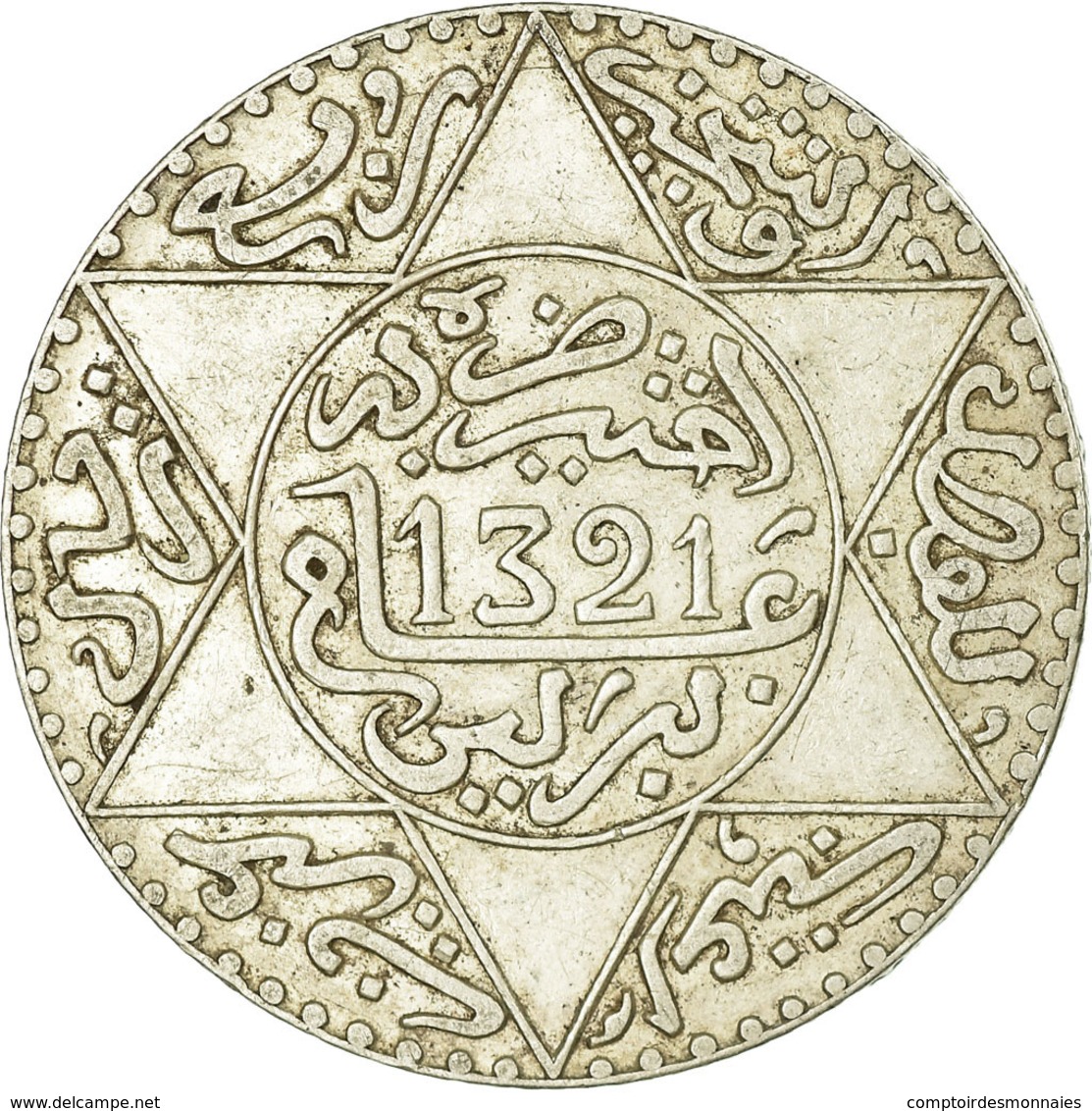 Monnaie, Maroc, 'Abd Al-Aziz, 1/4 Rial, 2-1/2 Dirhams, 1903, Berlin, TTB - Morocco