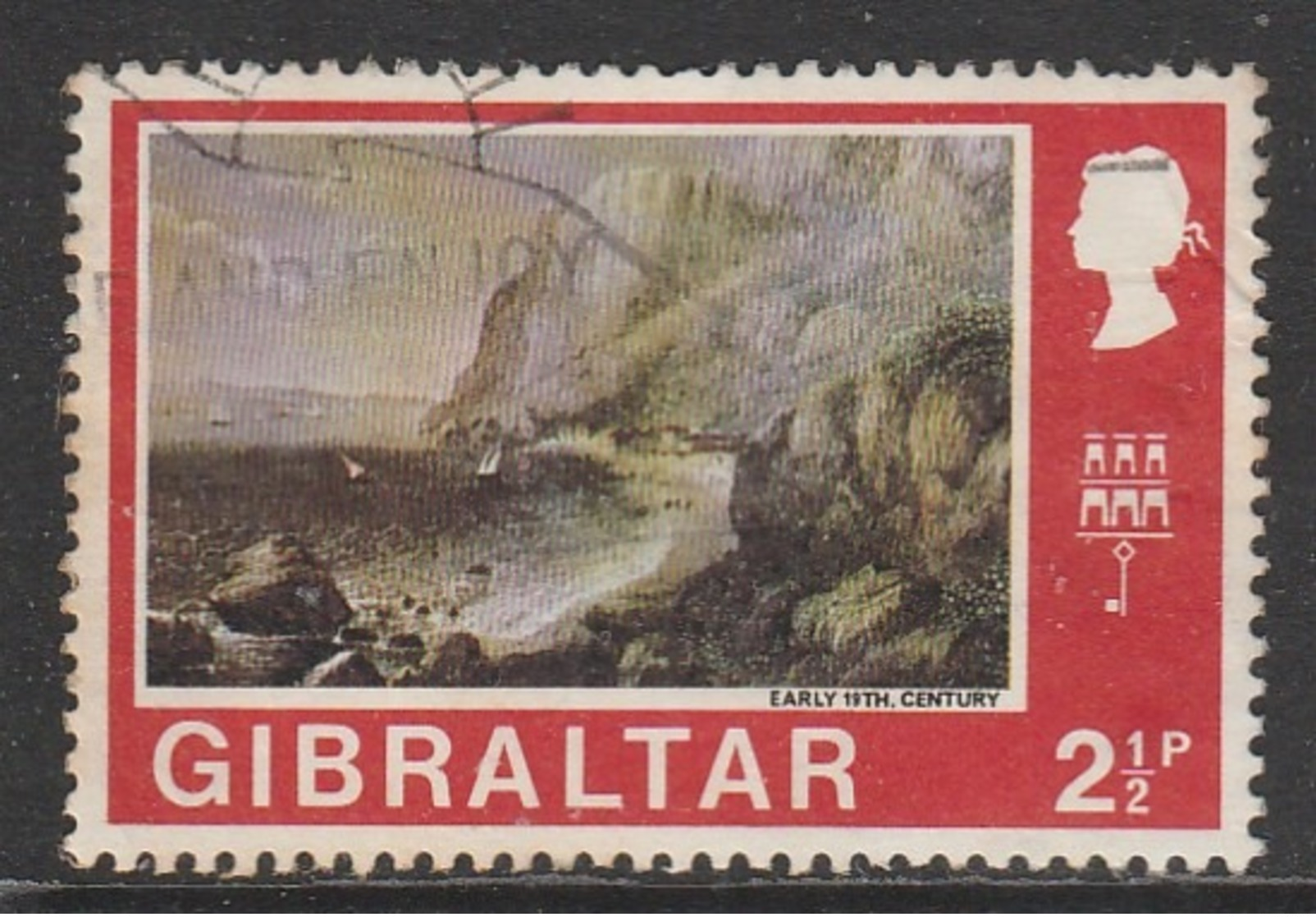 Gibraltar 1971 -1975 New Daily Stamps 2½ P Multicoloured SW 251 O Used - Gibraltar