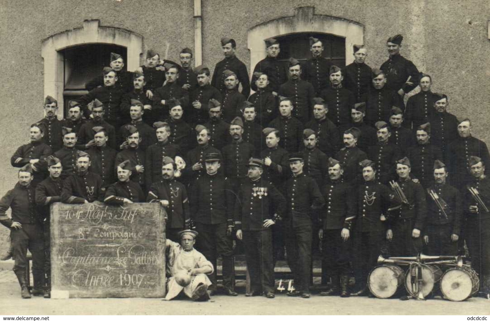 Carte Photo 104 E D'Infanterie 8e Compagnie Capitaine Le Gallois 1907 T RV Bouhours Photo Vincennes - Photographie