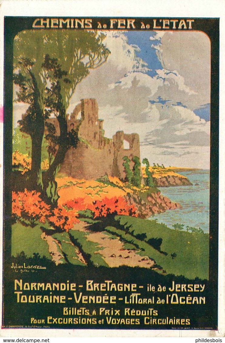 CHEMINS DE FER DE L'ETAT  Normandie Bretagne , Ile De Jersey , Touraine , Vendée - Kunstbauten