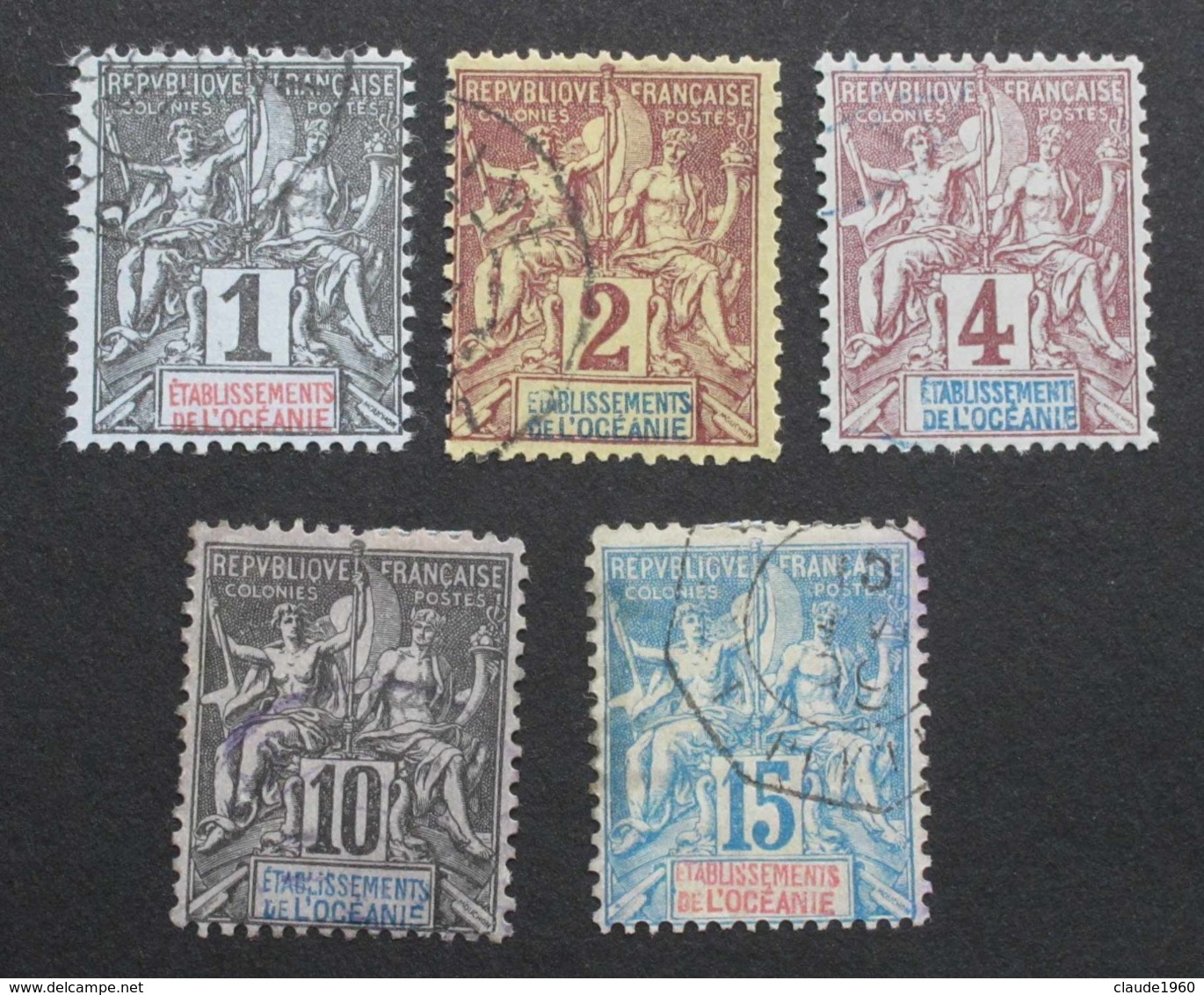 Océanie 1892 #1- 2 -3 Erreur - 5 - 6 - Used Stamps