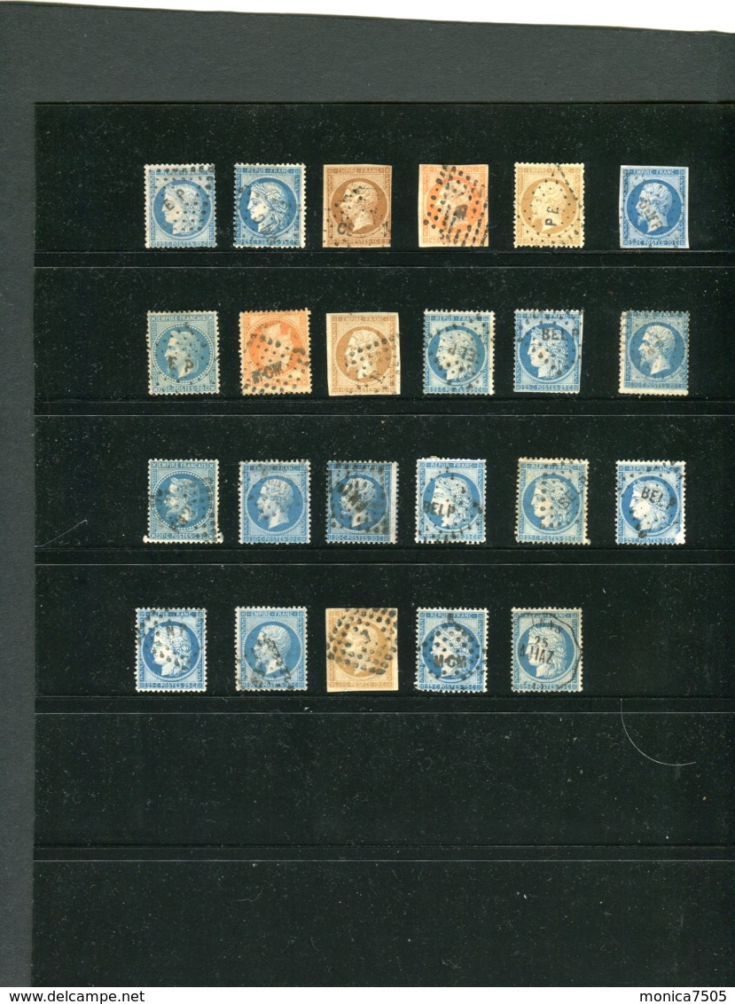 FRANCE ( LOT ) : JOLIE  LOT  DE  TIMBRES " OBLITERATION  LOSANGE  AVEC  LETTRE " , A  SAISIR . - Collections