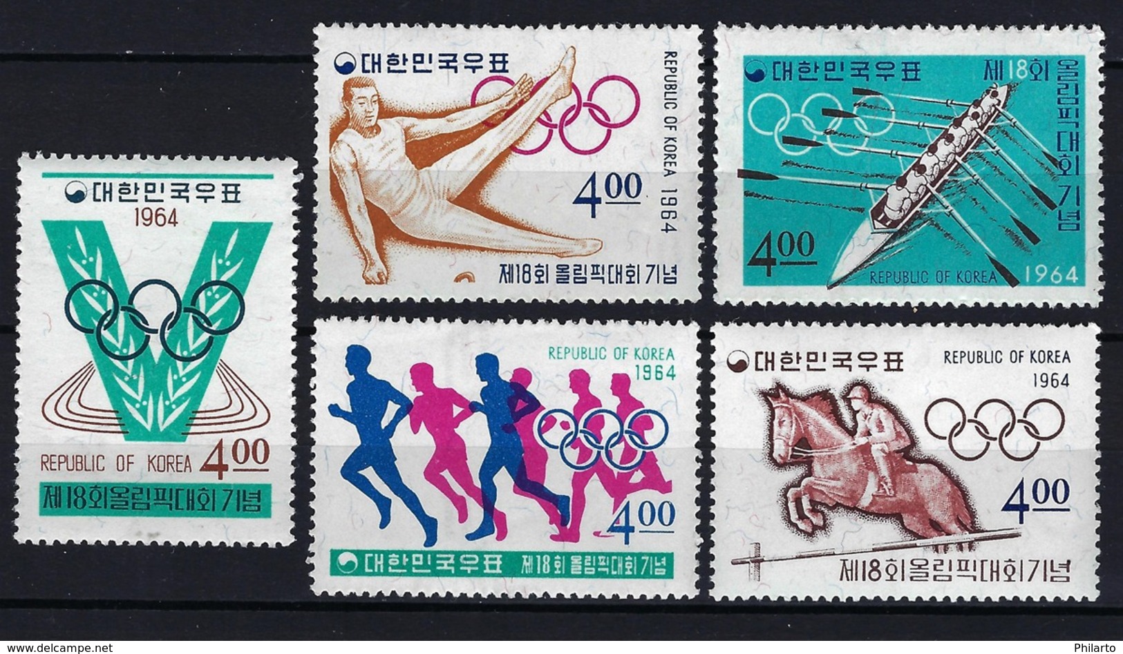 1964 COREA DEL SUR - MICHEL 457/461 - MNH** NUEVOS SIN FIJASELLOS - JJOO JUEGOS OLÍMPICOS TOKIO '64 - Korea (Zuid)