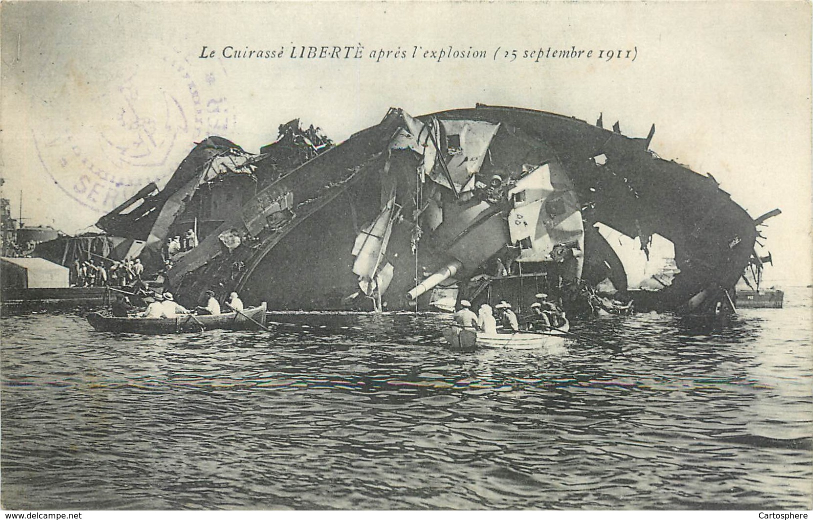 Lot 7 CPA Var Toulon Catastrophe Du Cuirassé Liberté 1911 Secours Marine Française Commandant Rivière Explosion Epave - Toulon