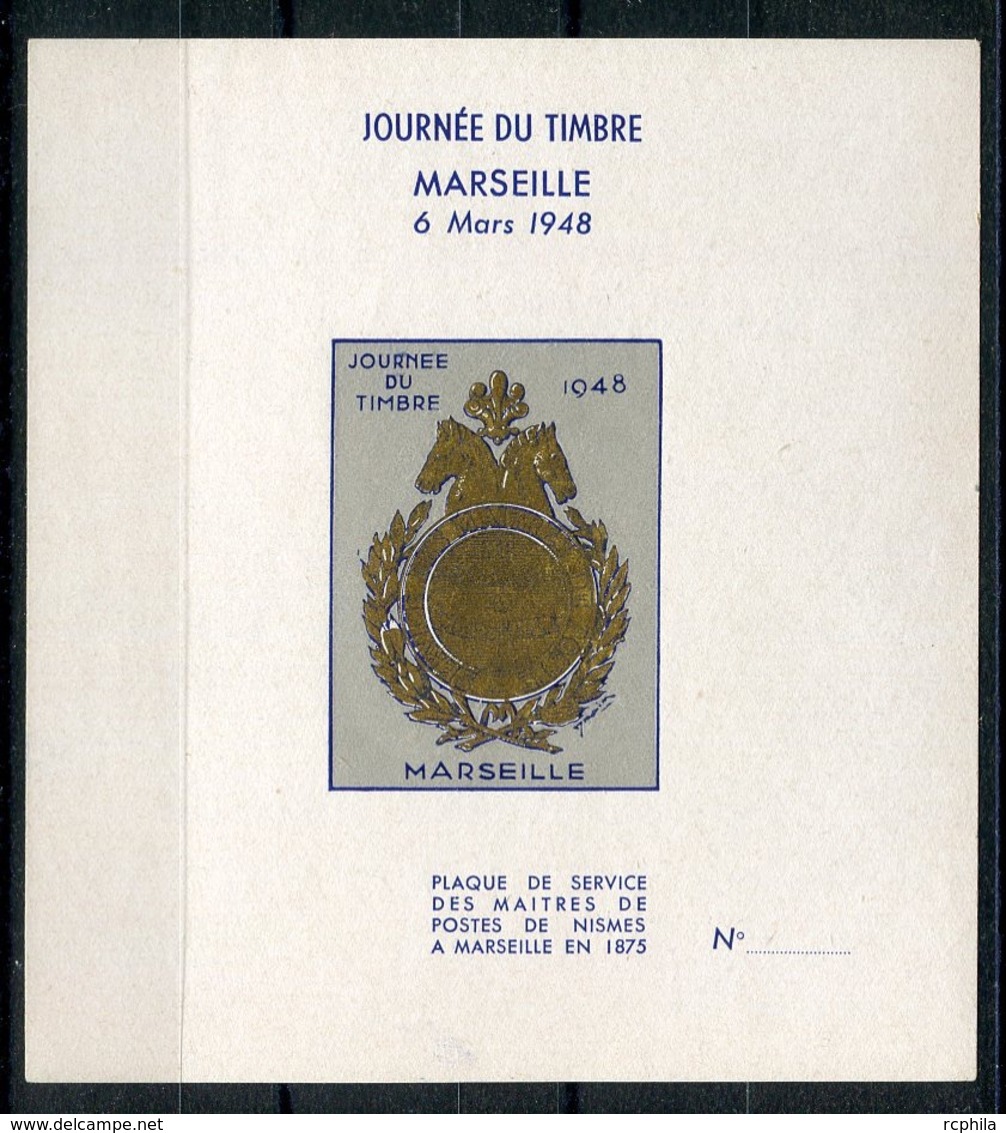 RC 14234 FRANCE 1948 JOURNÉE DU TIMBRE MARSEILLE TB - Expositions Philatéliques