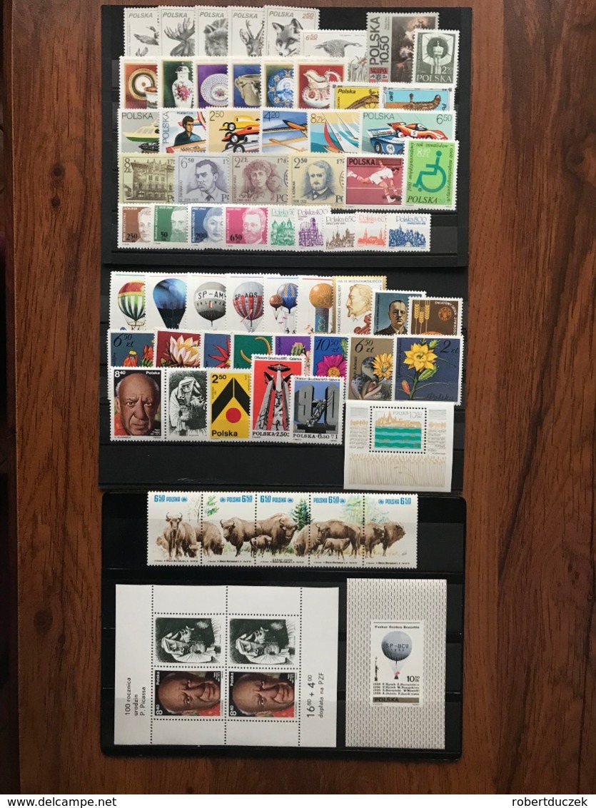 Poland 1981 Complete Year Set With Souvenir Sheets Basic MNH Perfect Mint Stamps. 63 Stamps And 3 Souvenir Sheets . - Ganze Jahrgänge