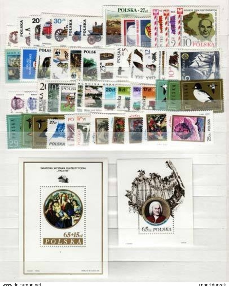 Poland 1985 Complete Year Set With Souvenir Sheets Basic MNH Perfect Mint Stamps. 51 Stamps And 2 Souvenir Sheets . - Full Years